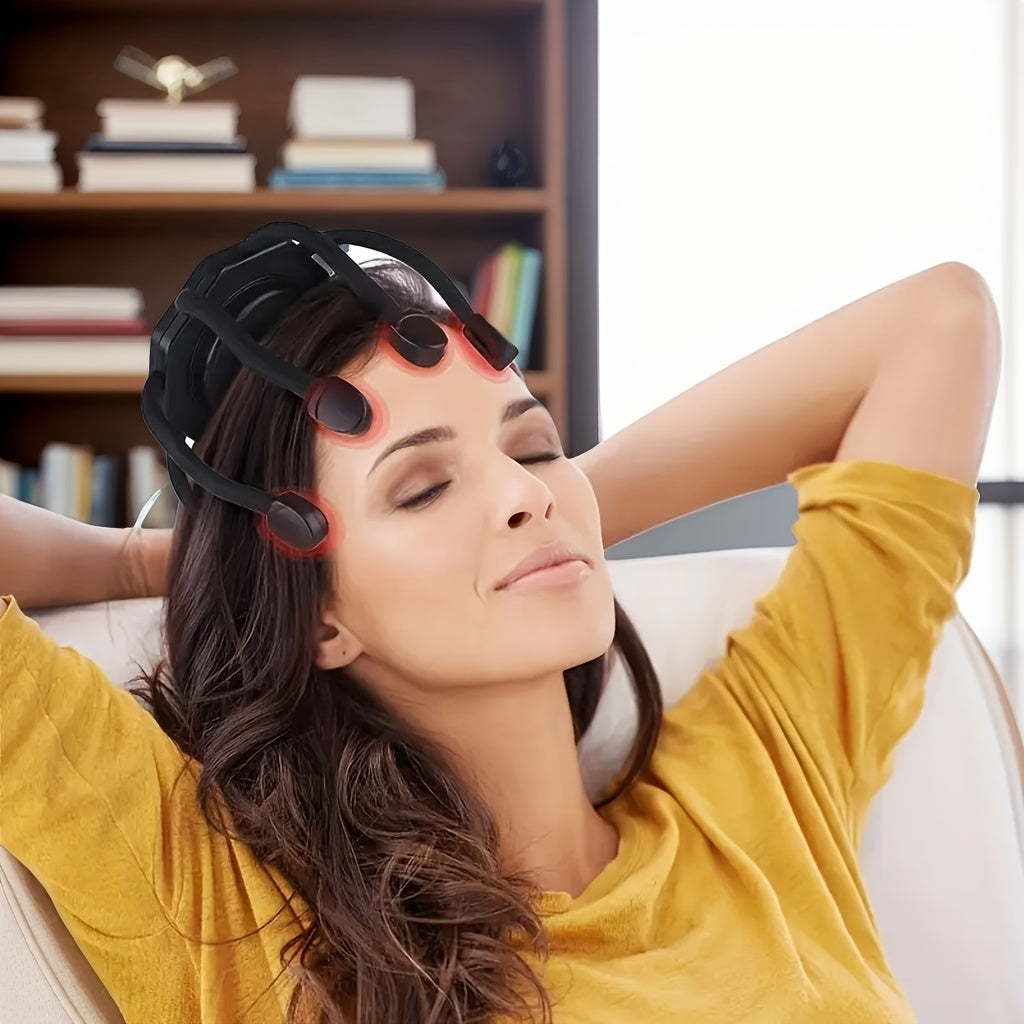 8 ta barmoq shaklidagi elektrodlar, 3 rejim, USB orqali zaryadlanadigan - chuqur dam olish, ideal ta'til sovg'asi, qulay joylashish bilan portativ bosh massaj qiluvchi.