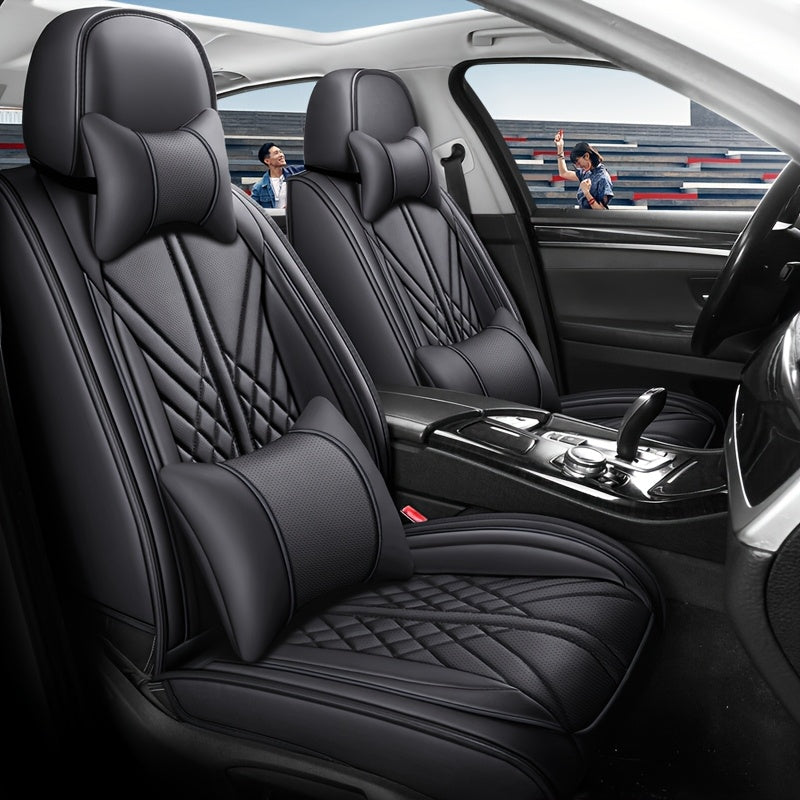 Universal PU Leather Car Seat Cover for All Seasons Wear-Resistant and Anti-Stain