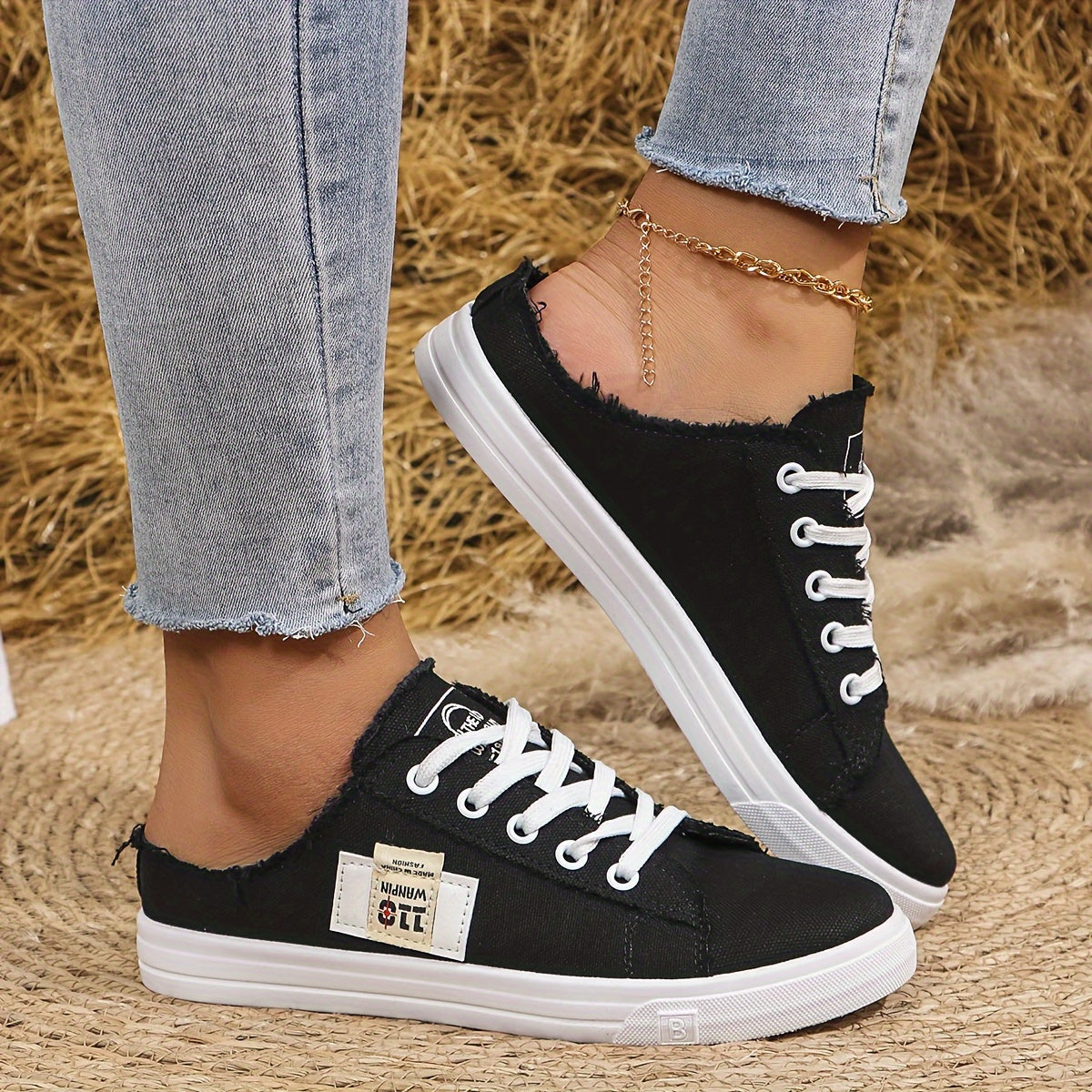 Women's Casual Athletic Sneakers Comfortable Lightweight Black Size 7