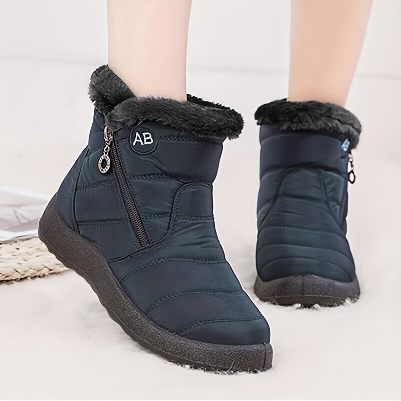 Women's Winter Boots Thermal Insulated Zipper Slip-Resistant PU Sole