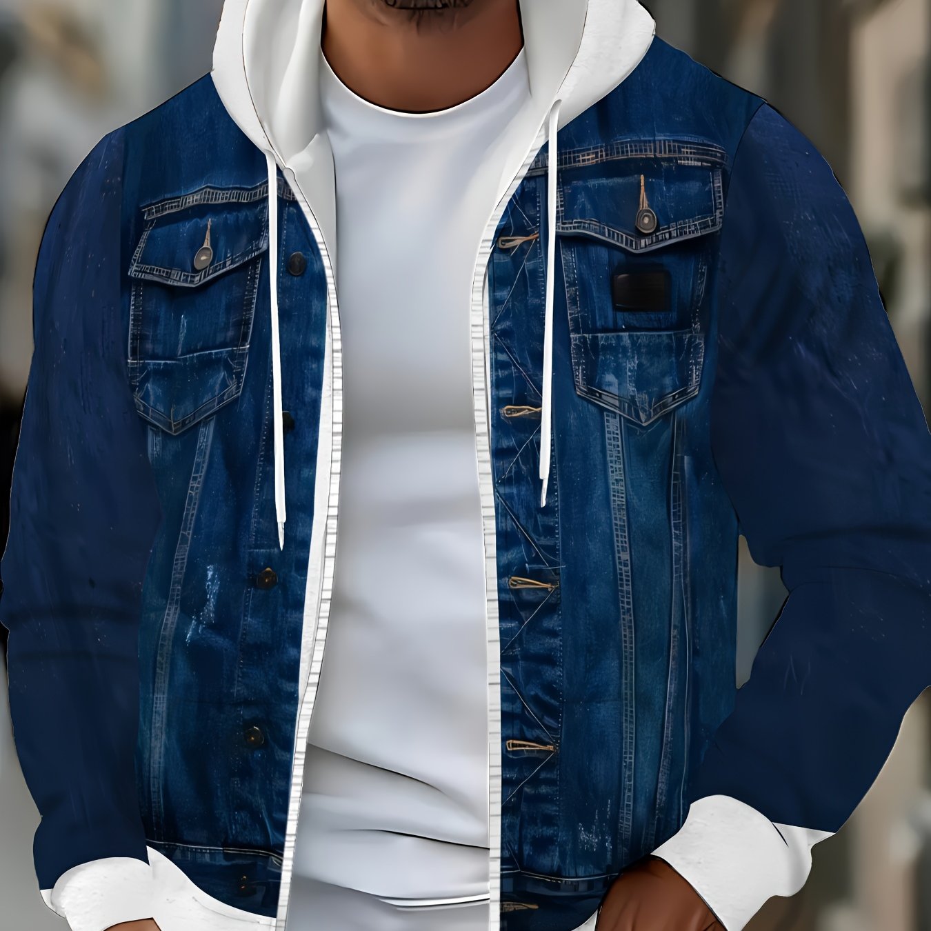 Sudadera con capucha y cremallera para hombre con impresión digital 3D, poliéster, casual, primavera y otoño