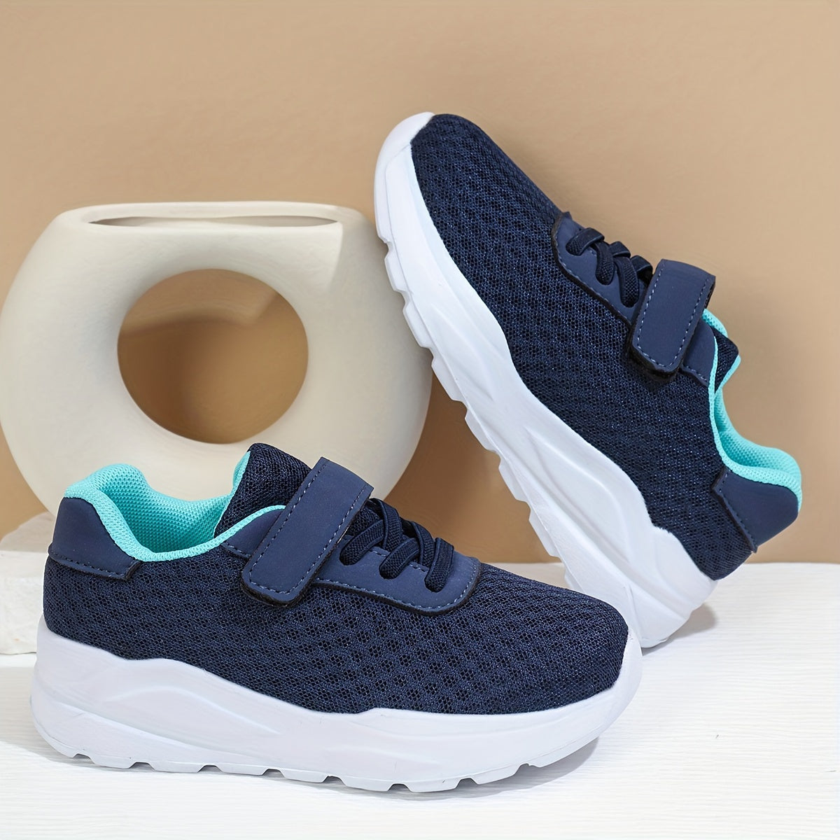 Boys Breathable Casual Sports Shoes Solid Color Fabric Sneakers for Kids