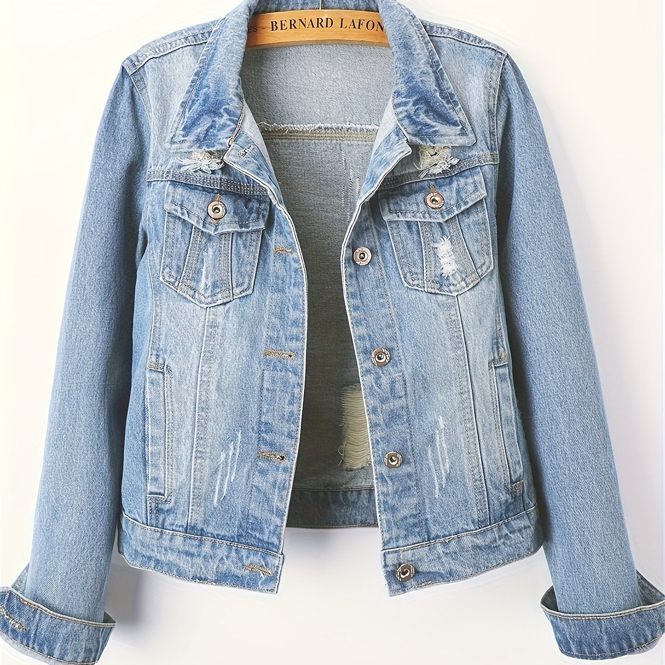 Ayollar uchun denim kurtka, uzun sleeve, erkin fit, vintage qisqa uslub, tashqi kiyim