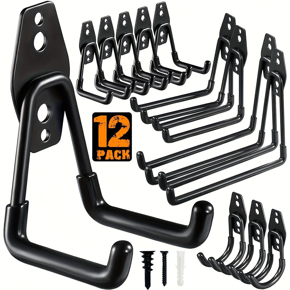 Heavy-Duty Steel Garage Hooks for Power Tools, Ladders, Bikes, and Storage