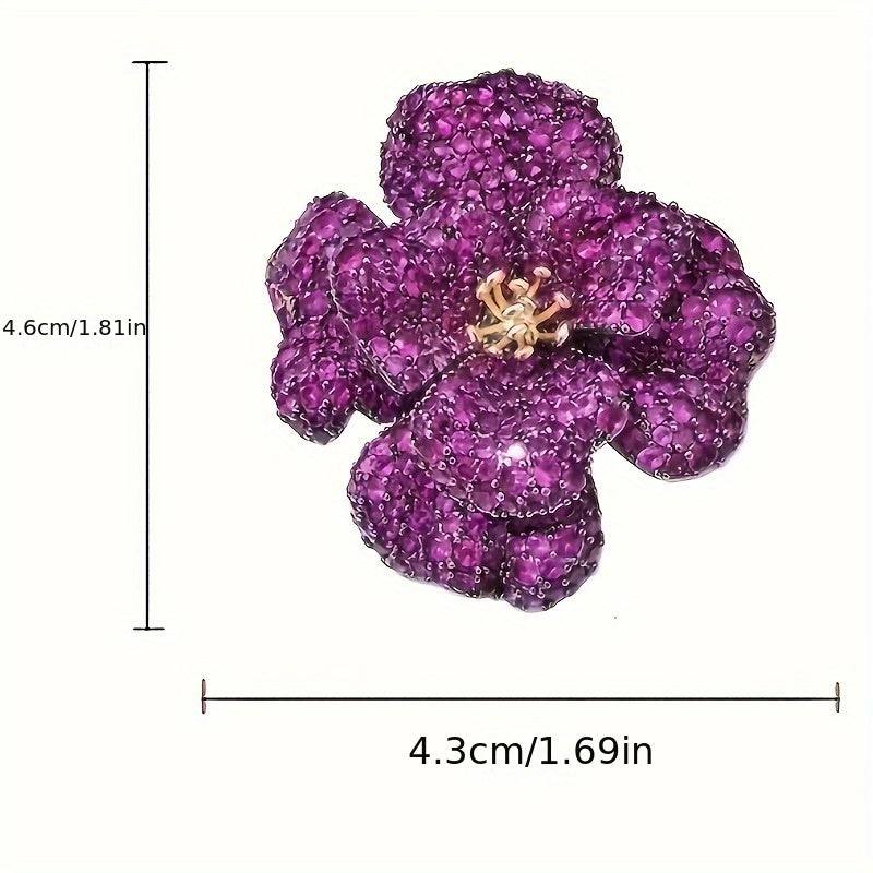 Elegant Flower Brooch Rhinestone Jewelry Christmas Gift for Women