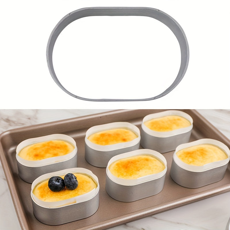 Set of 10 Oval Cheese Ramekins with Lids, Durable Aluminum Molds for Souffle and Dip