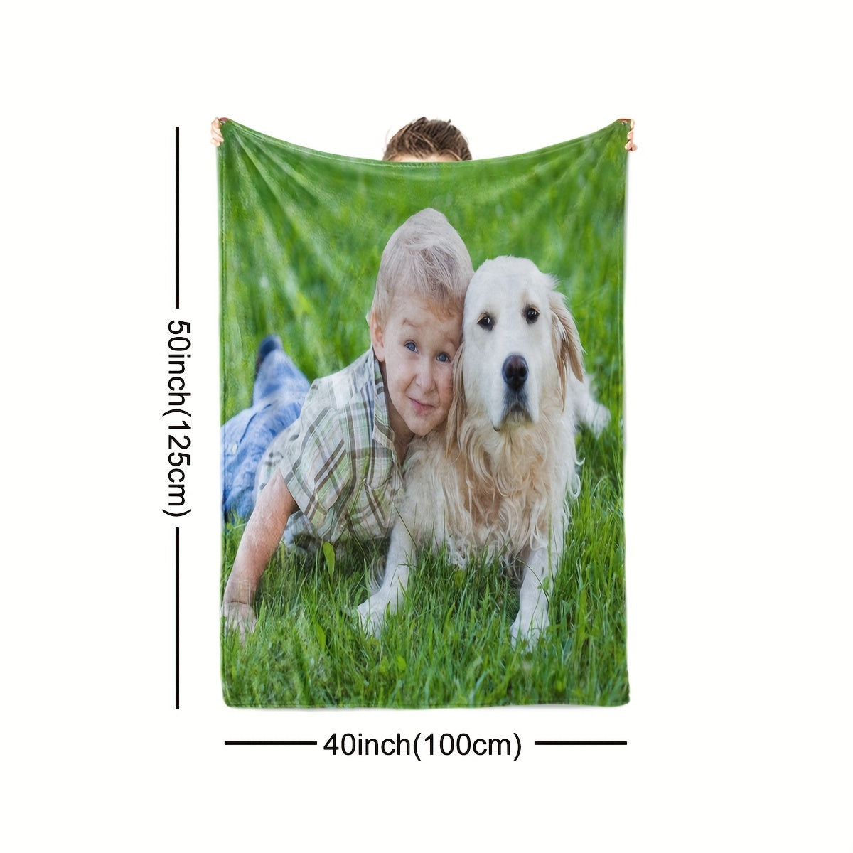 Personalized 280g Flannel Blanket with Photos Soft Cozy All-Season Throw