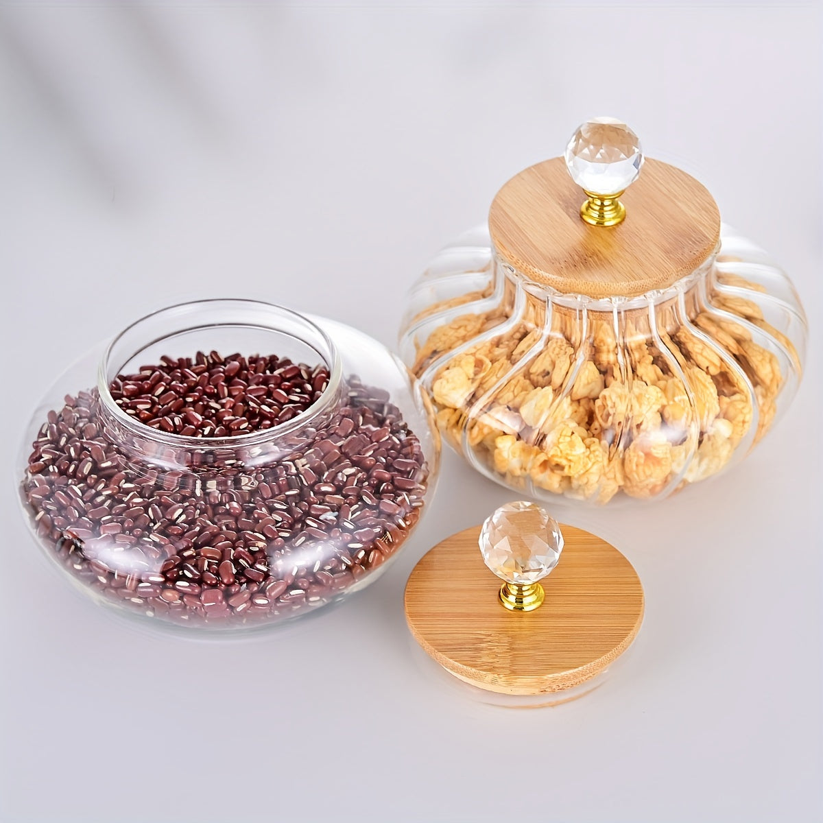 Tarro de vidrio con tapa abatible de 1 pieza para almacenamiento y conservación de alimentos