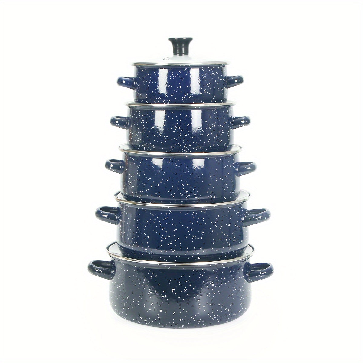 Yengil emalli qozonlar to'plami, 3 ta qism, yopishqoq bo'lmagan oshxona idishlari, sho'rva, qaynash, qovurish uchun