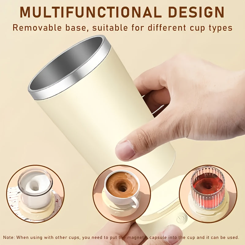 Taza auto-mezcladora de acero inoxidable de 13.5oz recargable con tapa