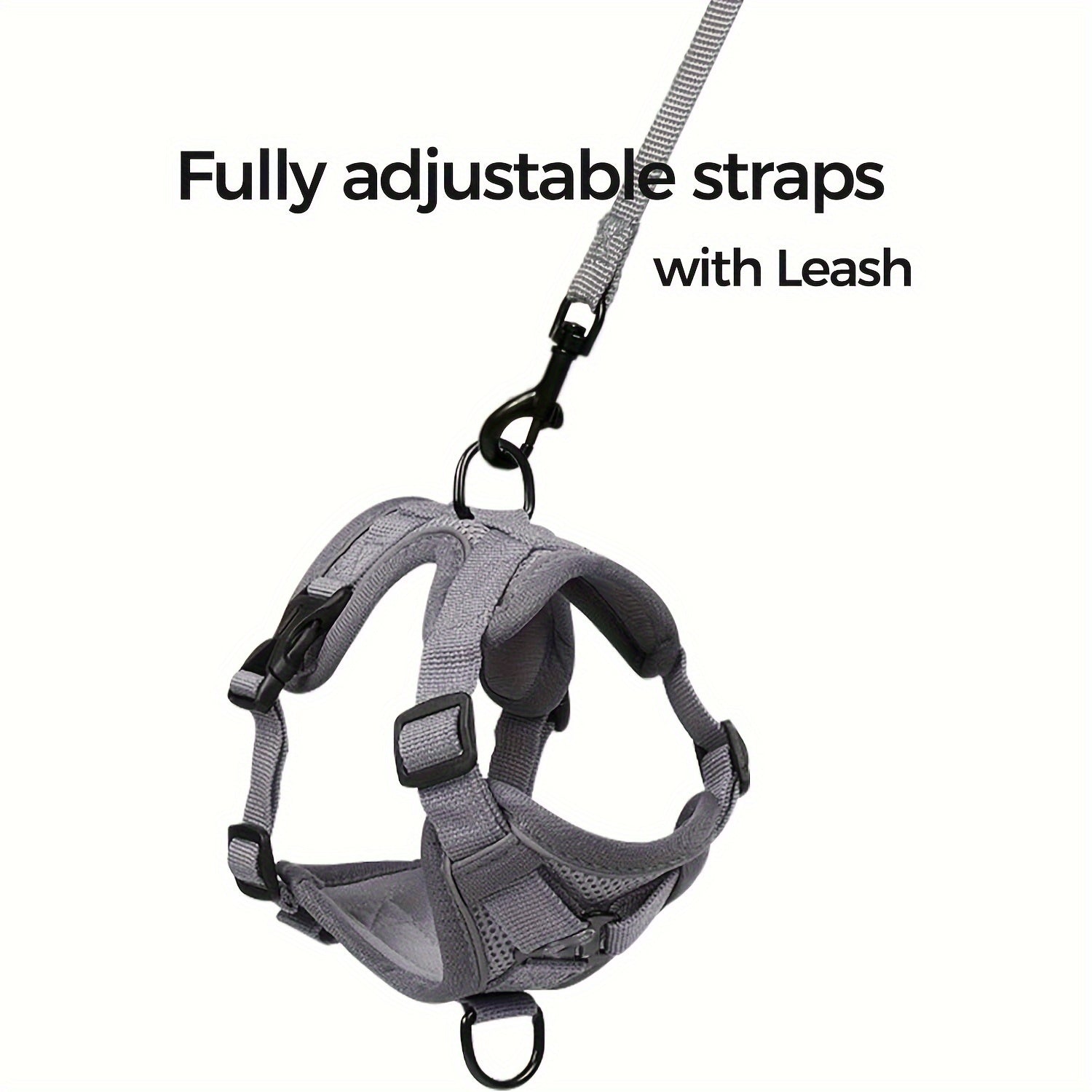 Extra Large Striped Tactical Cat Harness with Quick-Release Buckles and Polyester Material