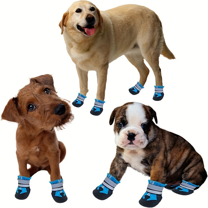 Waterproof Dog Boots with Reflective Straps for Small to Extra Large Dogs