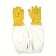 Beekeeping Gloves with Durable Goatskin Faux Leather Ventilated Long Sleeves and Elastic Cuffs