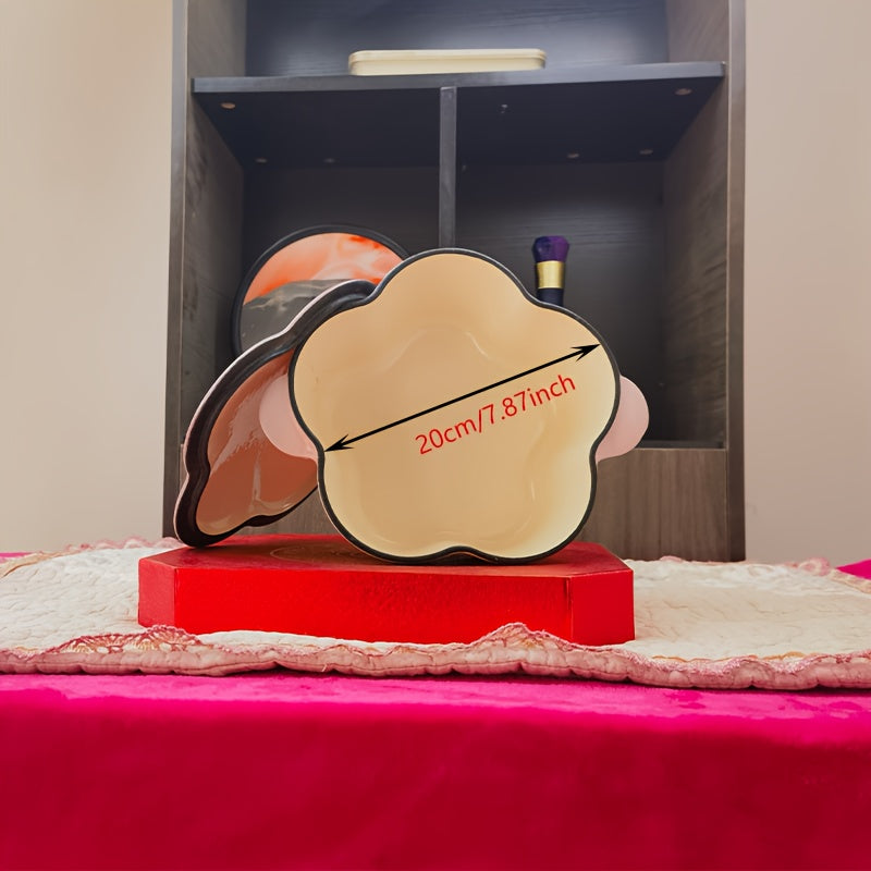 Rangli emalli qumtaqli qozon, 1.5 kvart, qopqog' bilan, pechga mos, 500°F gacha