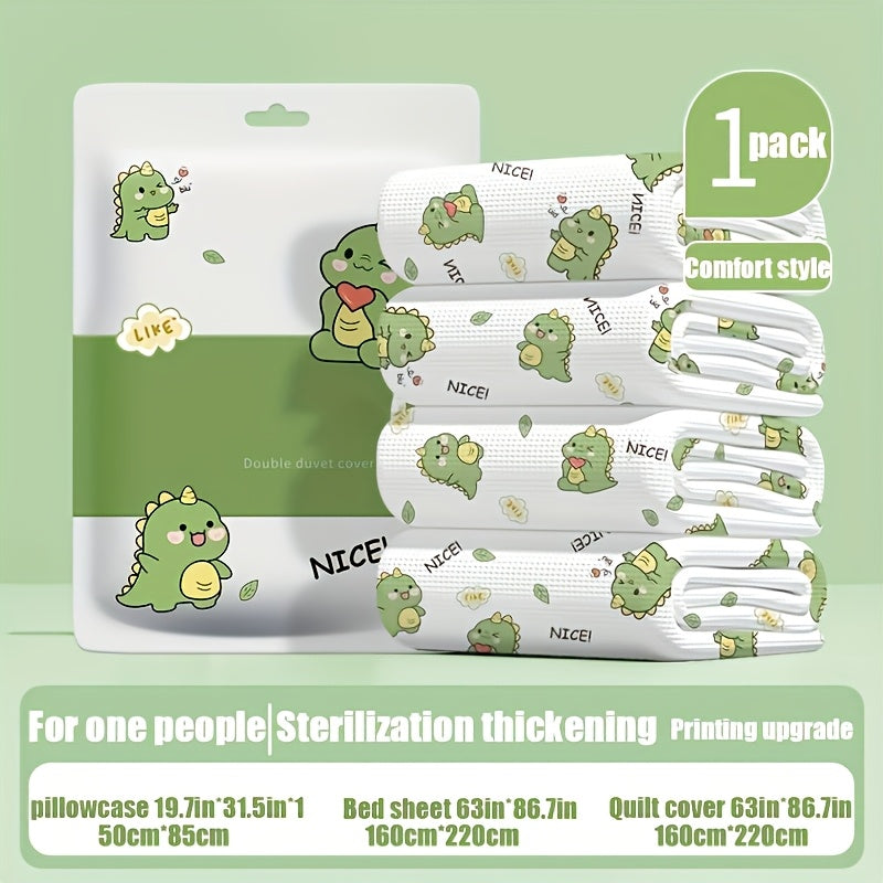 Disposable Bedding Set of Four Sheets Quilts and Pillowcases for Single Use