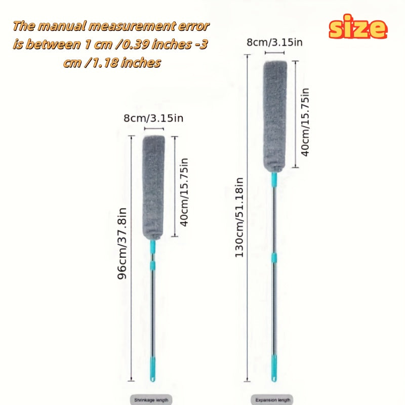 Uy tozalash uchun sozlanadigan uzunlikdagi ko'k tutqichli tortiladigan chang tozalagich