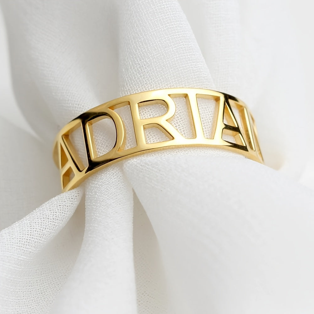 Stainless Steel Hollow Ring for Women or Men Simple Wedding Band Valentine's Day Gift