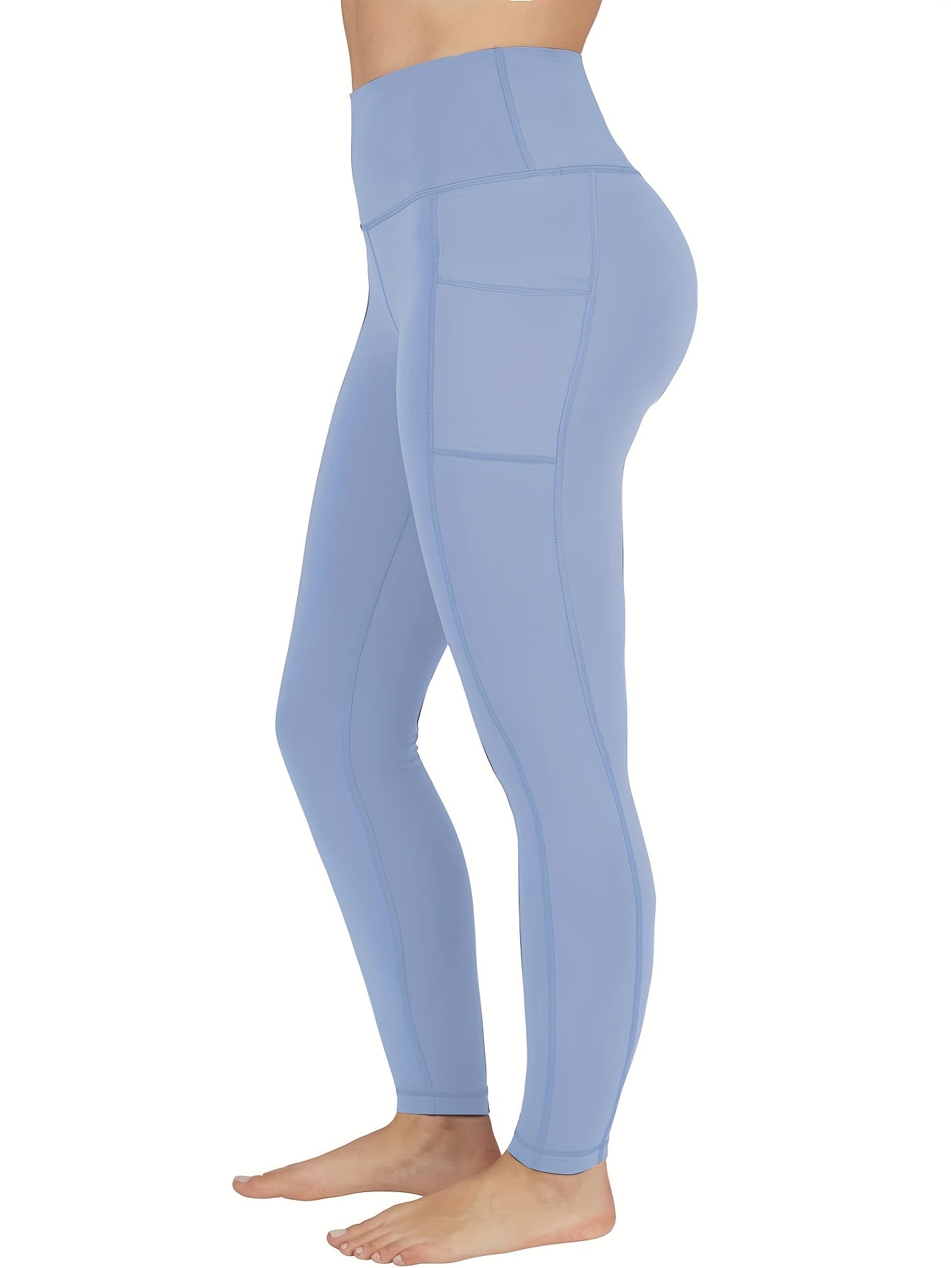 Plus Size Women's High-Waisted Yoga Pants Workout Leggings with Pockets