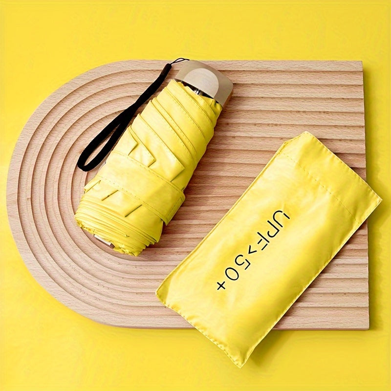 Lightweight Windproof UV Protection Sun Umbrella with Gold Handle and Aluminum Frame