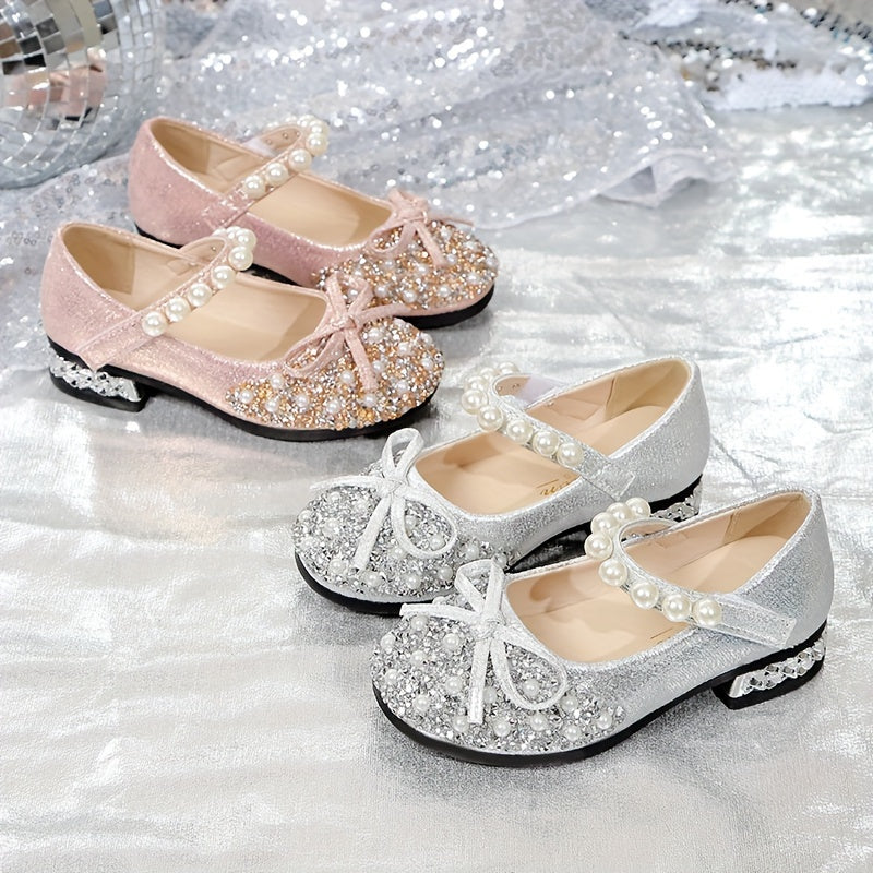 Kids Girls Summer Crystal Princess Shoes Soft Soles Casual Fashion with Bow