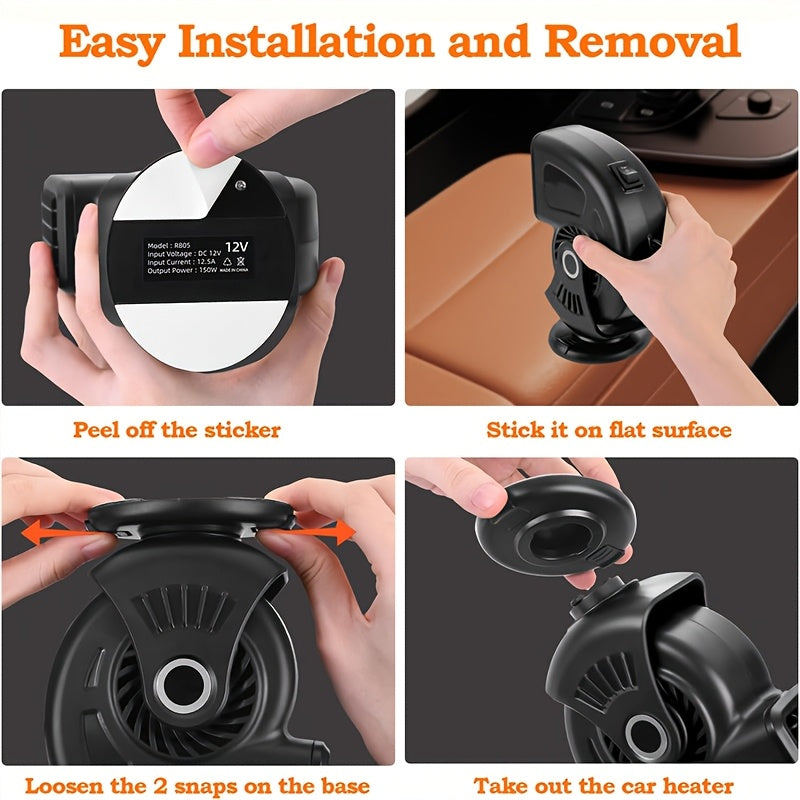 Moslashuvchan burchak va shovqinsiz ishlash bilan portativ avtomobil isitgich va muzlatgich