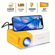 Portable Mini Projector for Indoor Movies TV Gaming with USB AV HDMI