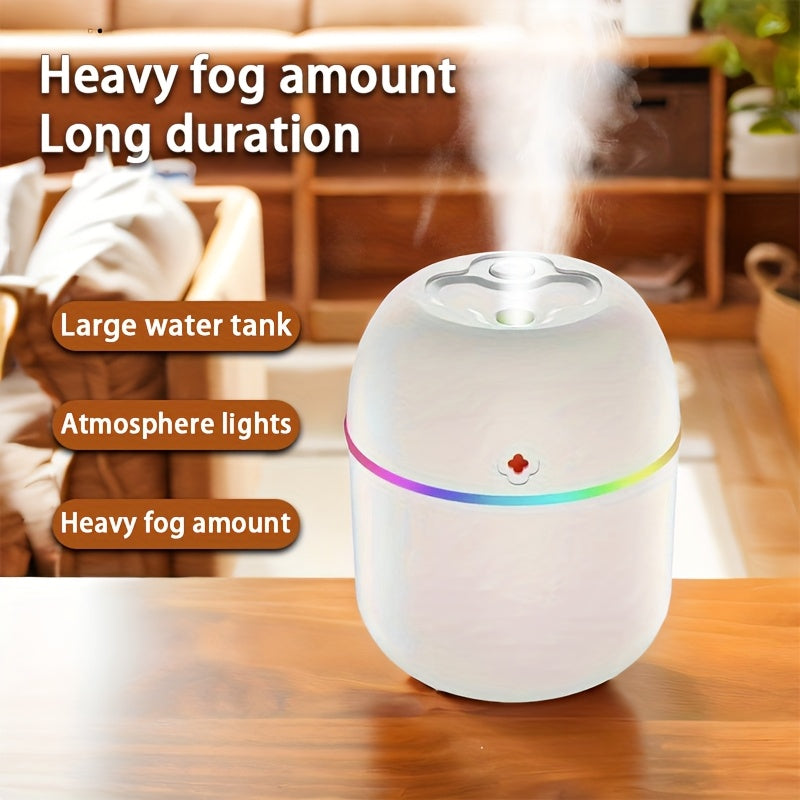 Modern White USB Humidifier for Bedroom and Home with Colorful Accents
