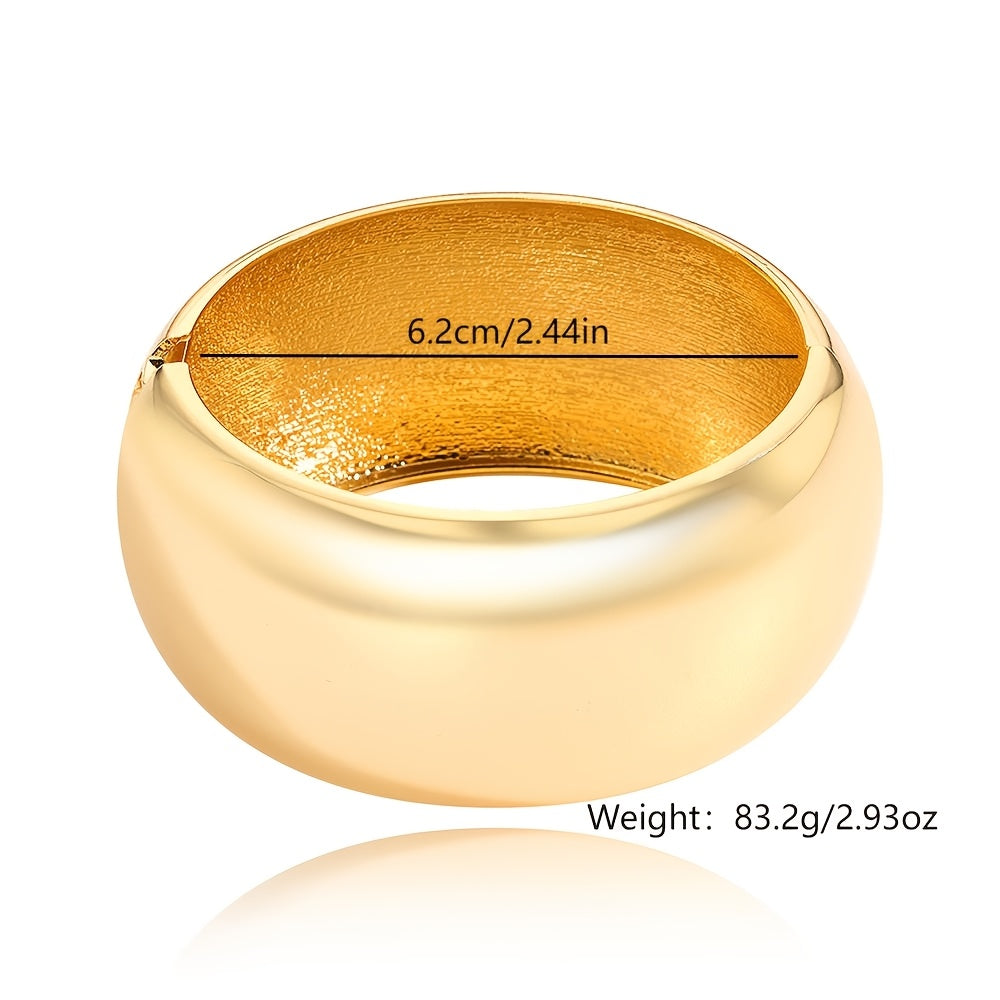 Zarif va silliq zanglamas po'latdan yasalgan baraban bilaguzuk, keng va qalin bangle dizayniga ega. Ushbu ko'p funksiyali moda aksessuari kundalik kiyish yoki sovg'a berish uchun juda mos keladi.