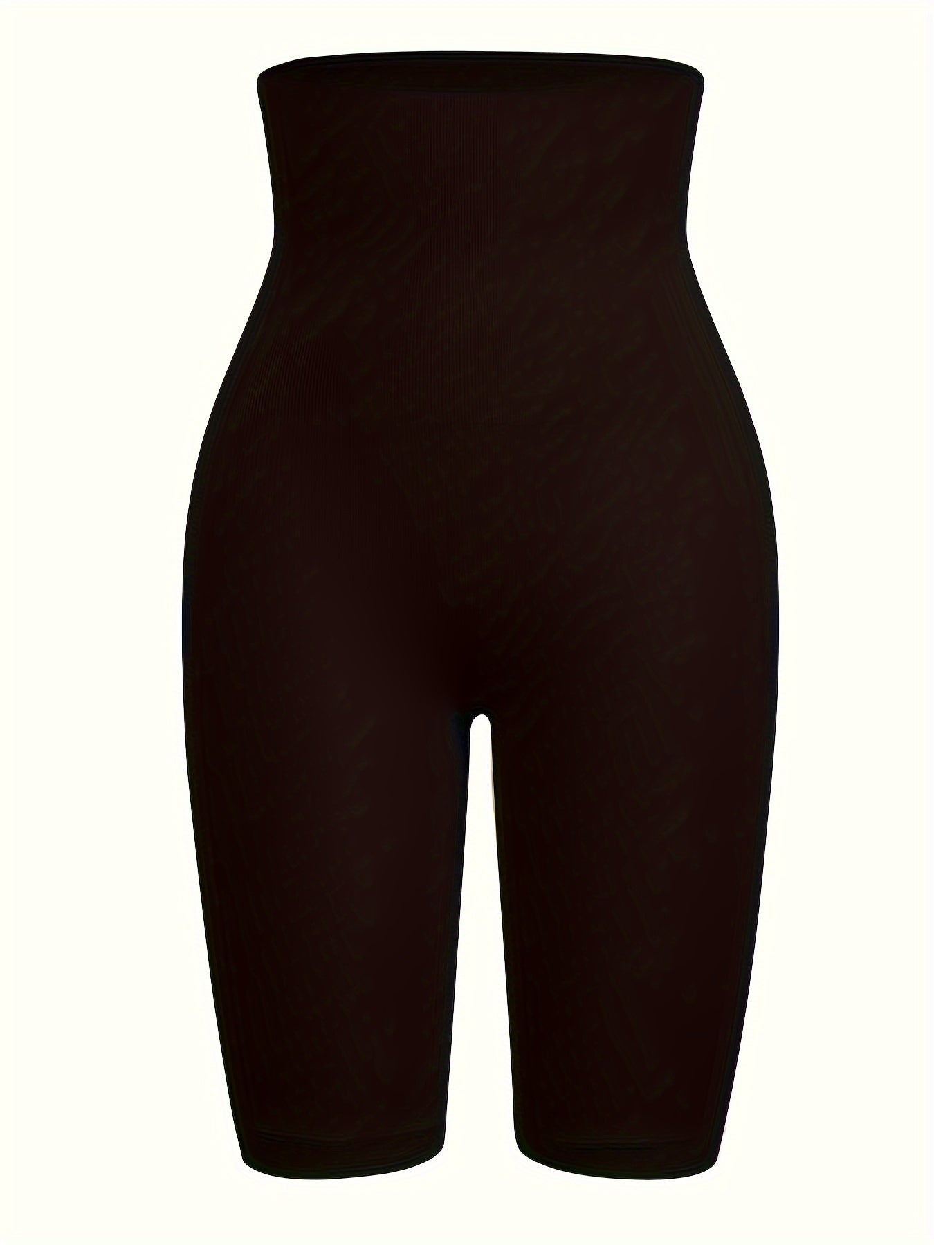 Pantalones cortos de control de abdomen de cintura alta para mujer, color sólido, tela de punto