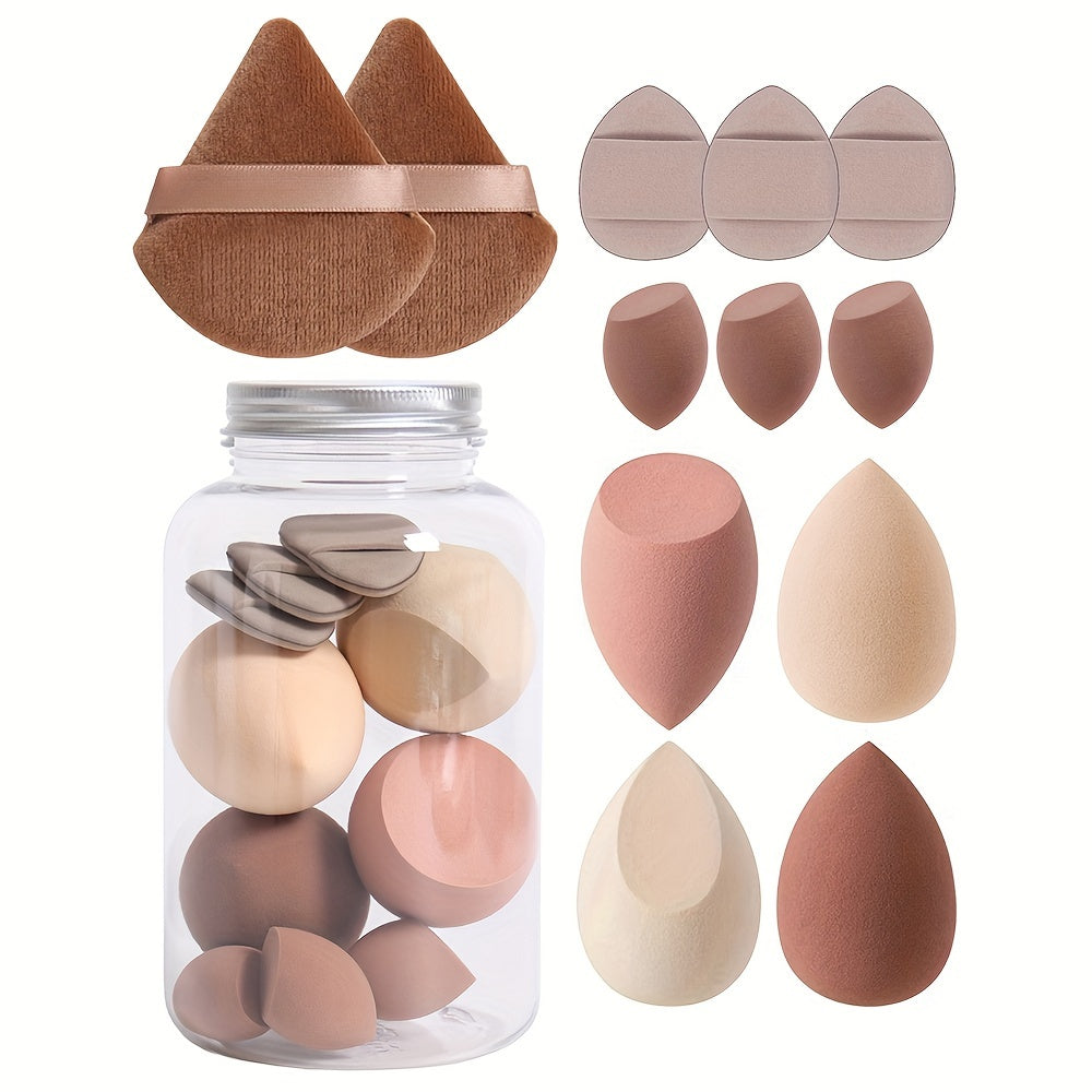 Set de 12 esponjas de maquillaje sin látex para base líquida y corrector