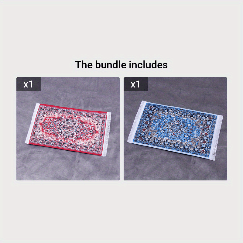 Miniature Dollhouse Floor Mat for DIY Scene Decoration with Shooting Props Textile Mixed Color for Ages 14 and Up