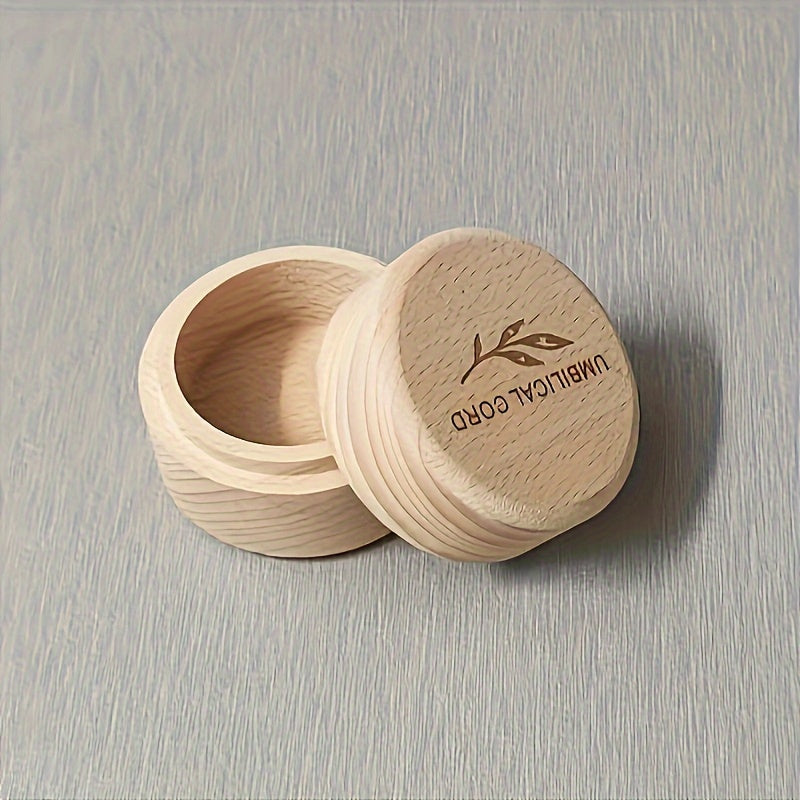 Wooden Keepsake Box for Umbilical Cord and Hair Vintage Style Baby Gift