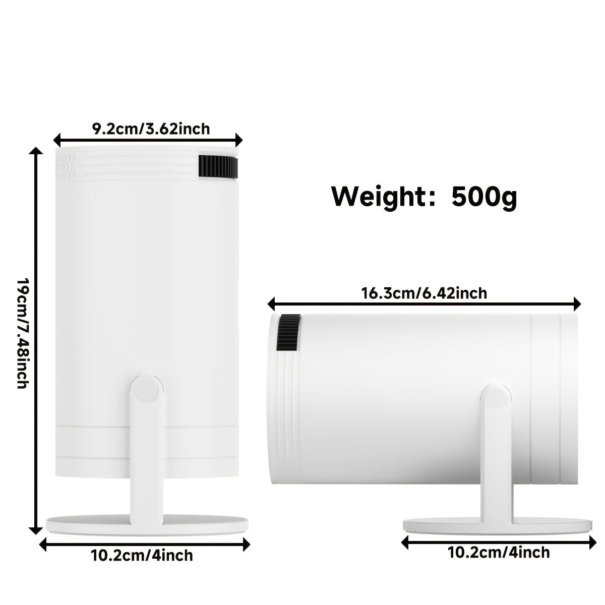 Portable 4K Smart Home Theater Projector with 270° Rotation Wall Support