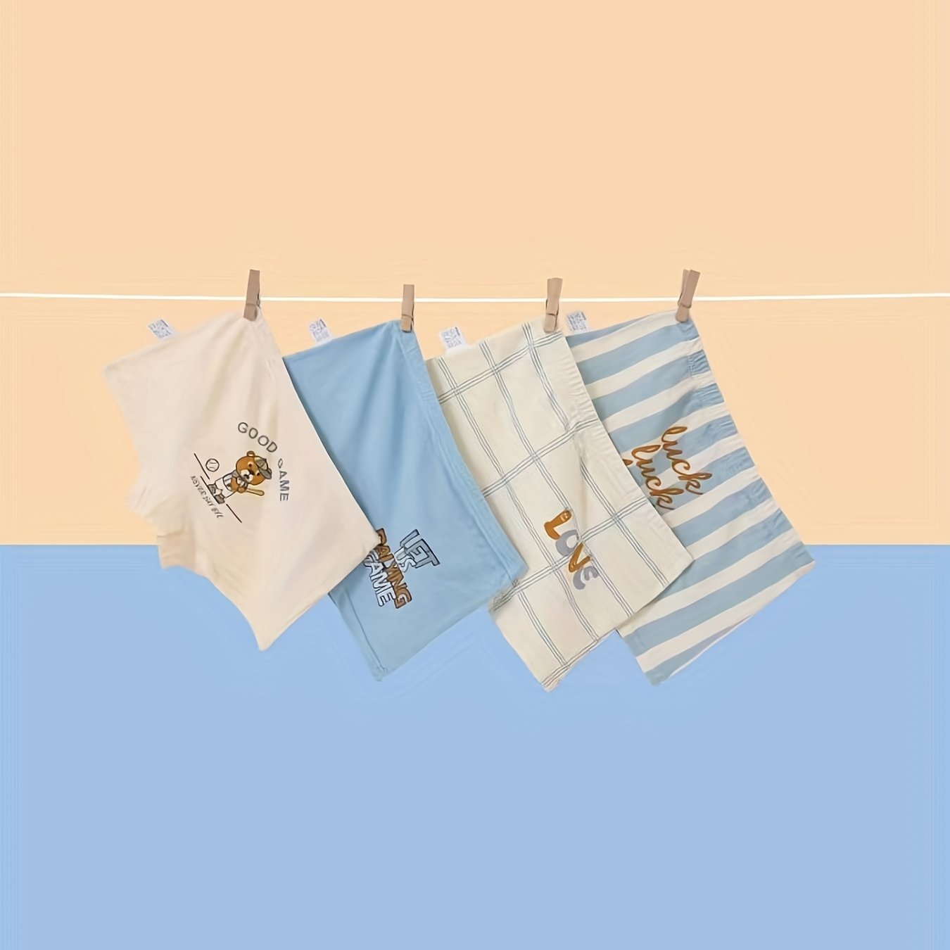 Pack de 4 calzoncillos bóxer de algodón para adolescentes con gráficos de dibujos animados para todas las estaciones