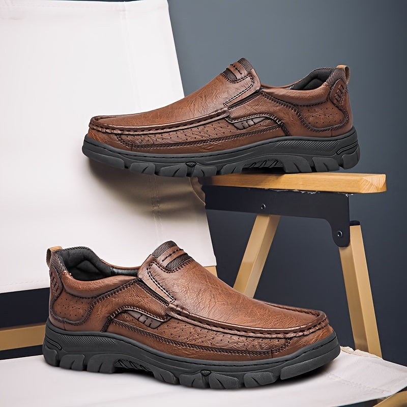 Мужские мокасины-слипы для повседневной носки на открытом воздухе, для походов, с резиновой подошвой, круглым носком, всесезонные