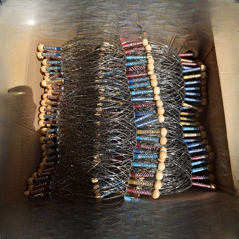 Set of 2 Wooden Handle Scalp Massagers with Rolling Balls for Relaxation and Itch Relief