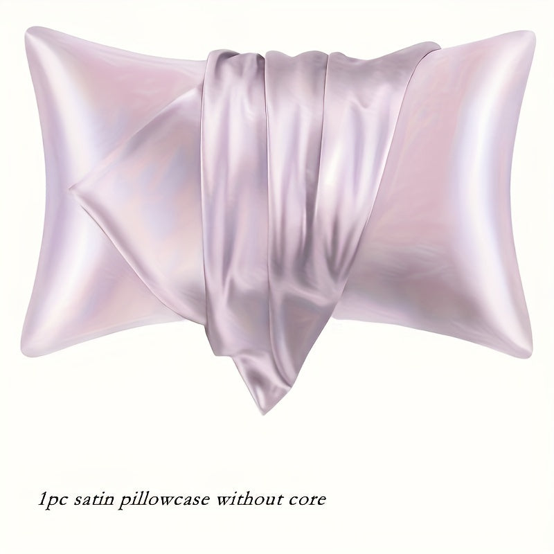 Queen Satin Pillowcase Cooling Breathable Polyester Envelope Closure Lightweight