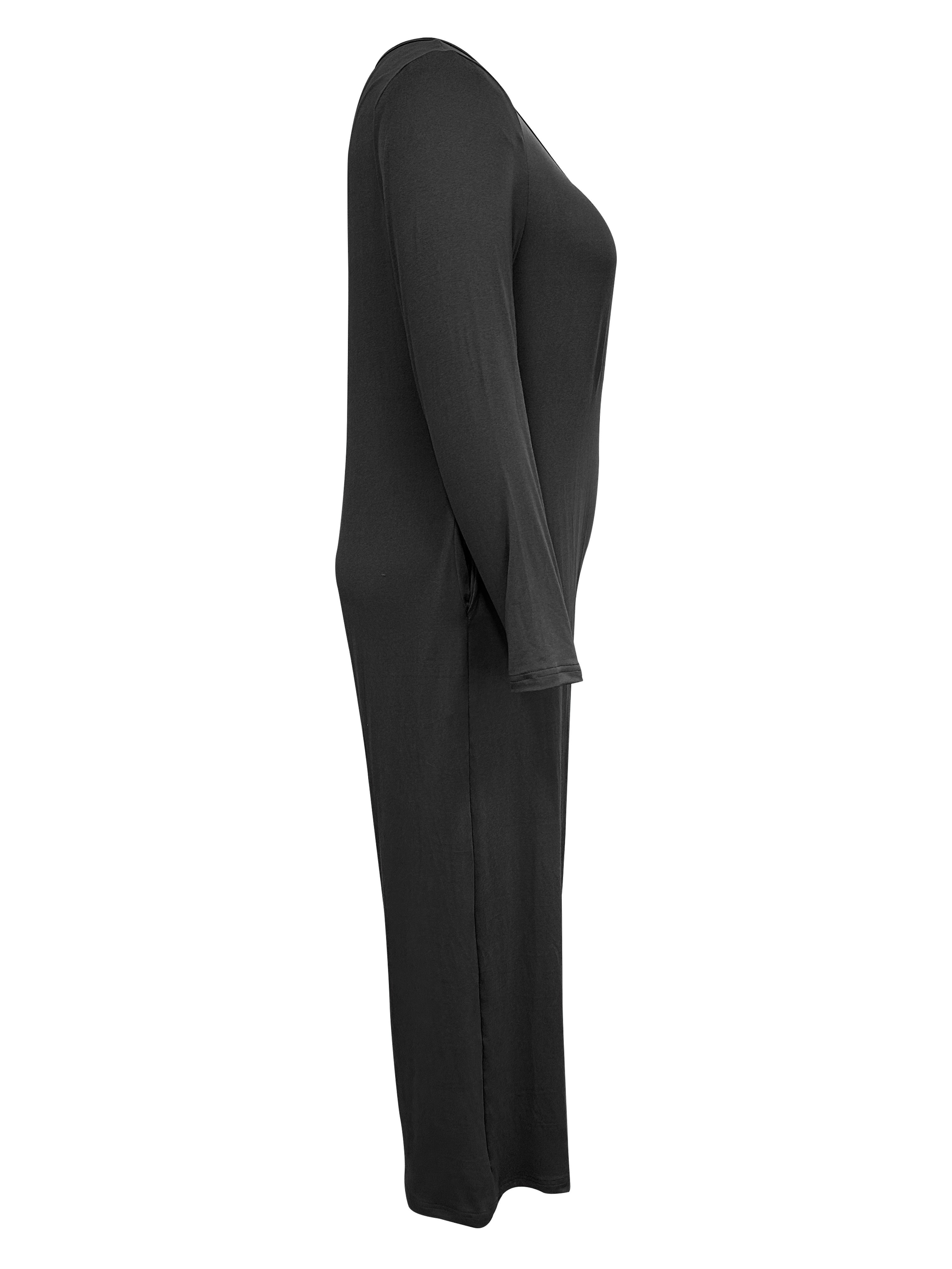 Women's Long Sleeve Jumpsuit with Pockets, Wide-Leg Lounge Pants, All-Season Comfort
