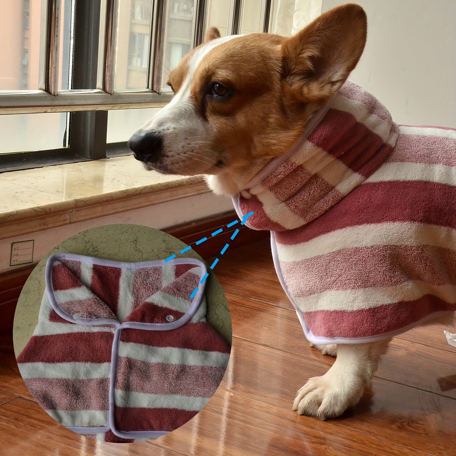 Water-Absorbing Dog Bathrobe for Wet Dogs Quick-Dry Polyester Towel for Baths Walks Swimming
