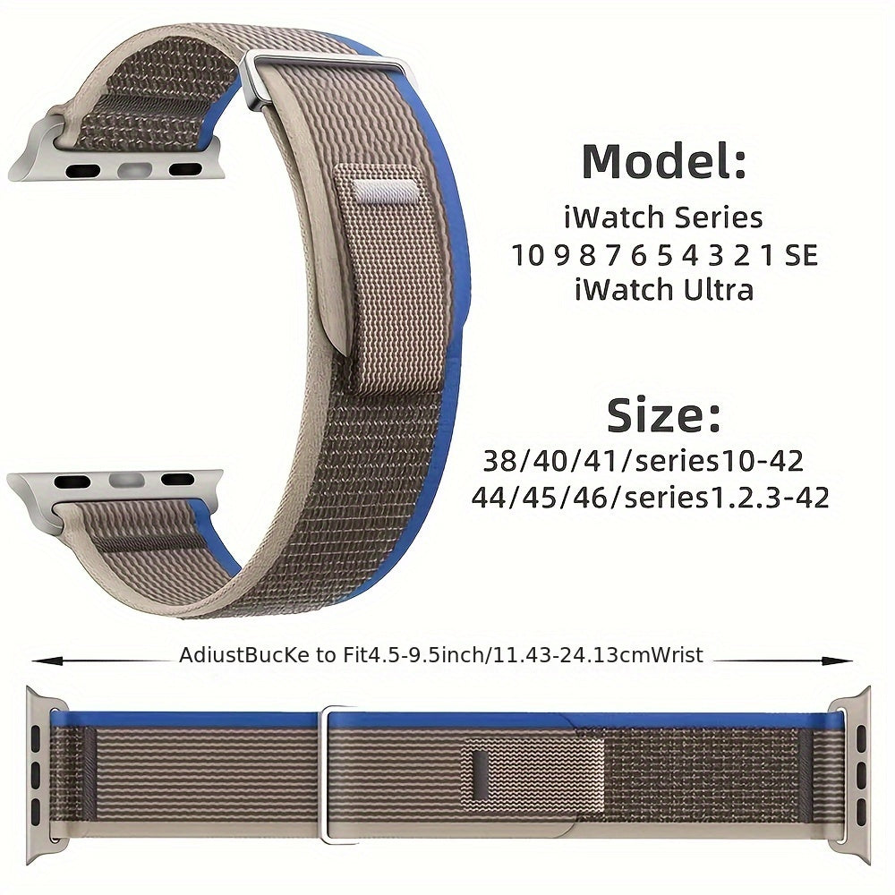 Elastic Nylon Watch Band for Apple Watch Adjustable Sport Strap Compatible with Series 10 9 8 7 6 SE 5 4 3 2 1