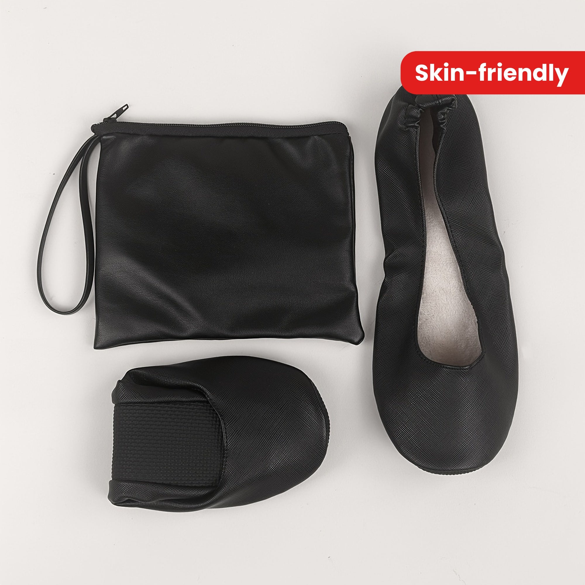 Zapatos planos ligeros de interior con patrón de cruz en negro para mujer