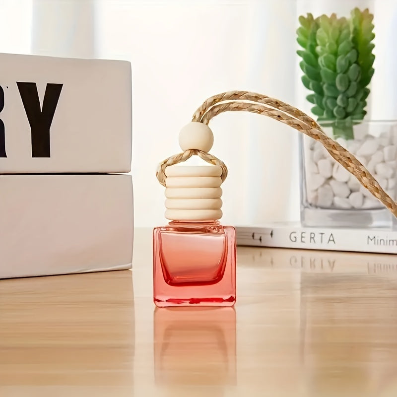 Empty Square Glass Bottle 8ml Perfume Diffuser Aromatherapy Car Pendant