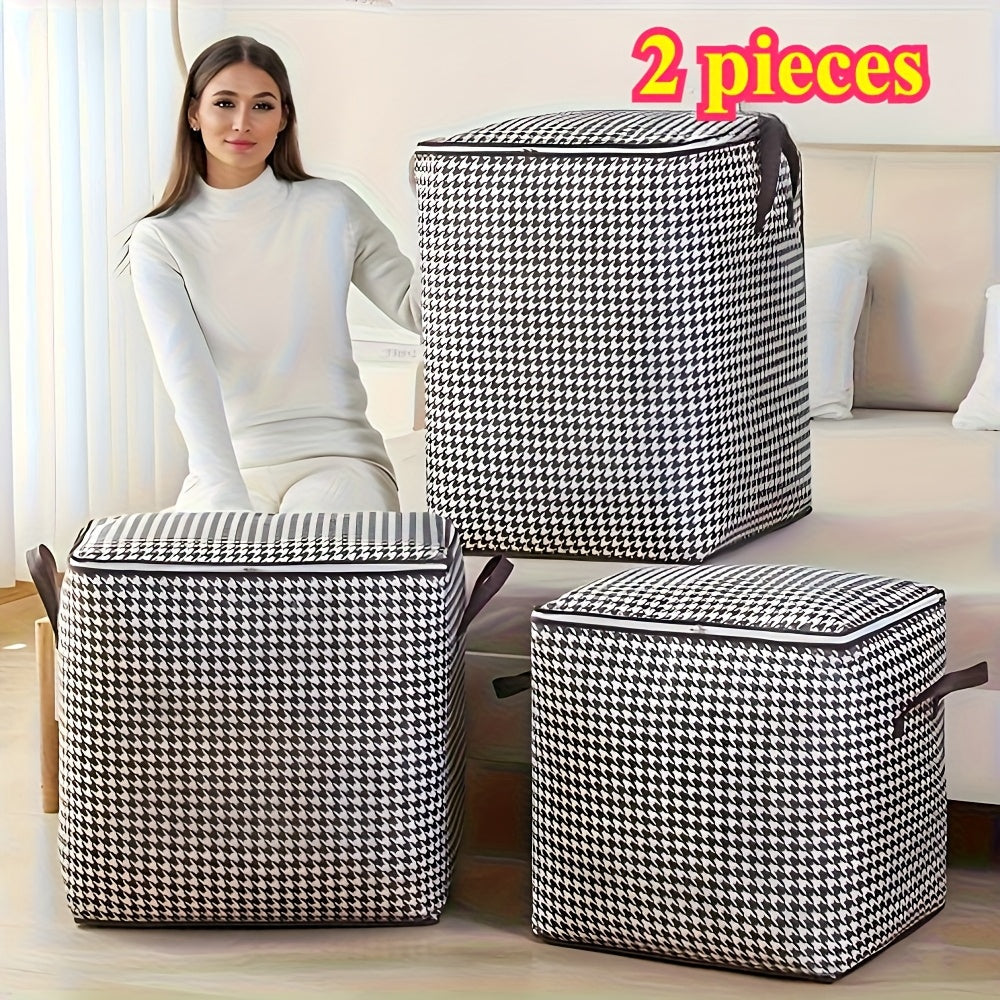 2-Pack Large Capacity Foldable Fabric Storage Boxes for Bedrooms and Closets