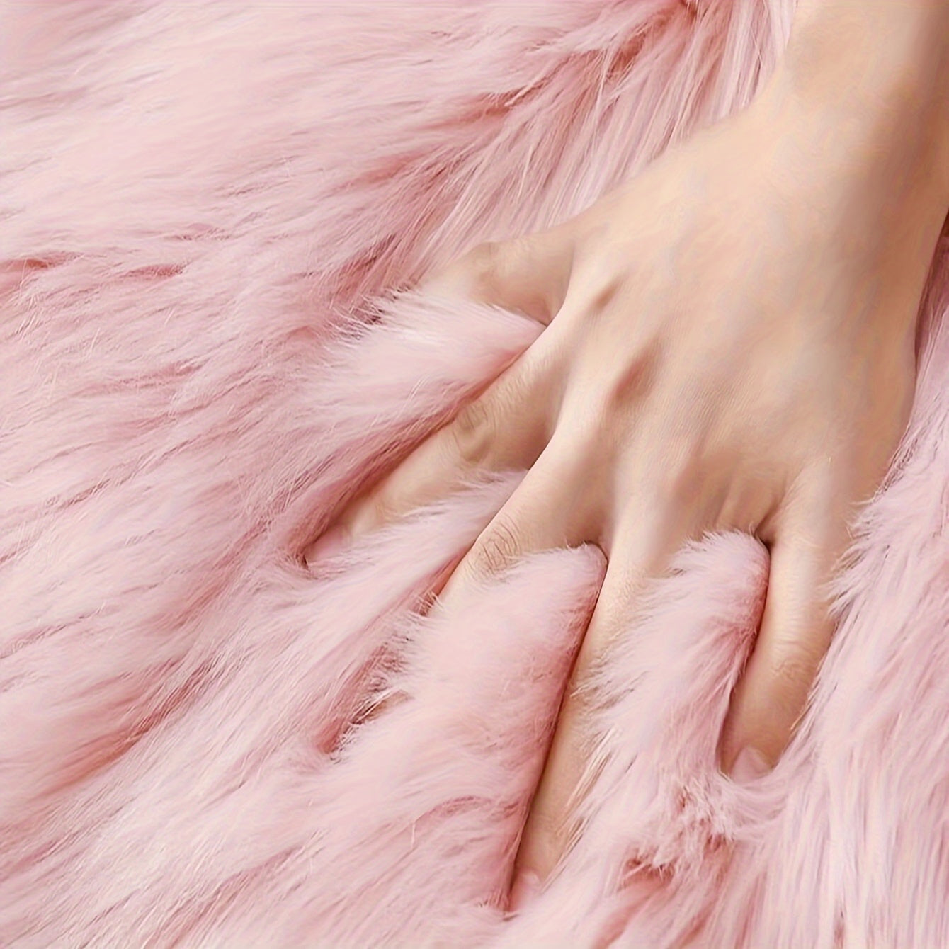 Pink Heart-Shaped Plush Rug Soft Faux Wool Cozy Bedroom Decor Gift