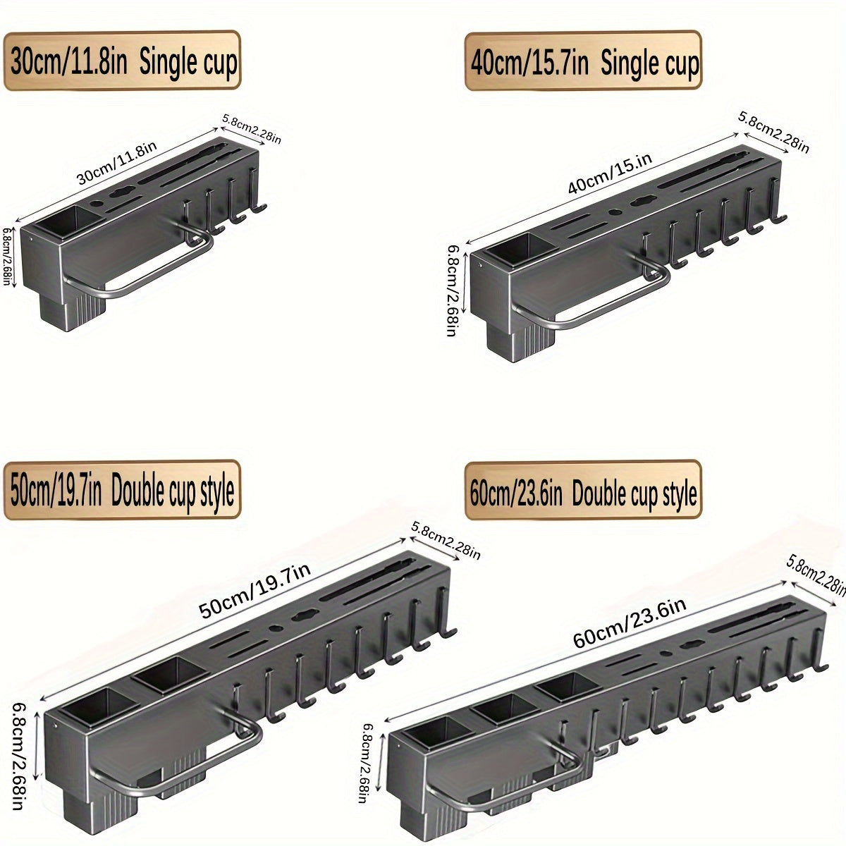 Soporte de cuchillos de cocina resistente para pared de acero al carbono, sostiene 12 utensilios