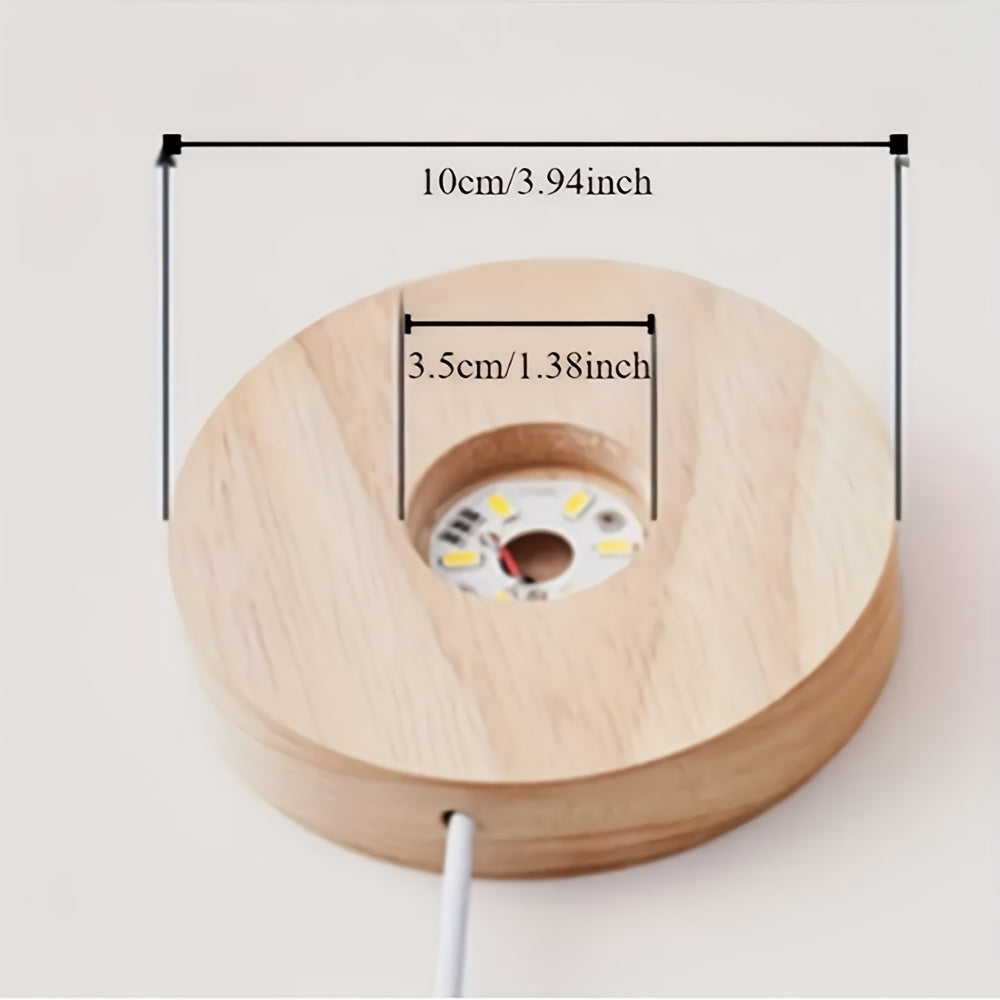 Wooden LED Desk Lamp 6cm 8cm 10cm Warm White Energy-Efficient USB Light