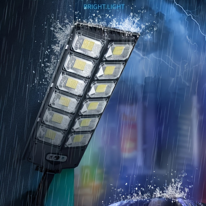 504LED Solar Street Light with Human Body Sensing Double Row High Beam Outdoor Garden Yard