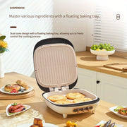 Uy uchun mo'ljallangan yangi katta ikki tomonlama pancake temir qilish mashinasi, chuqur plitalar bilan.