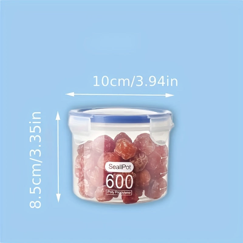 Set of 4 Glass Storage Jars with Lids for Kitchen Snacks and Organization