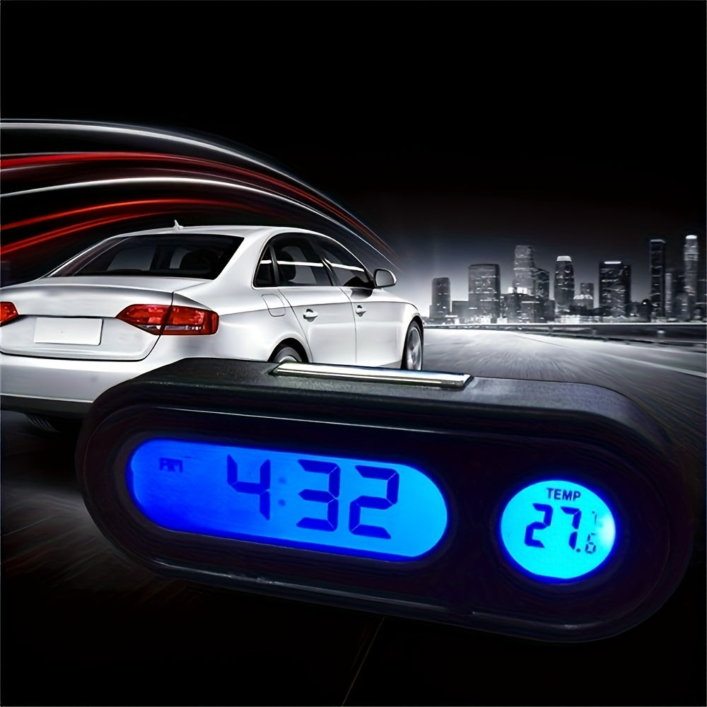 Mini Electronic Car Clock Digital Display Luminous Thermometer Backlight Accessories
